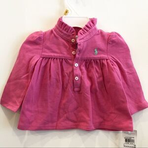 Pink ruffle long sleeve shirt